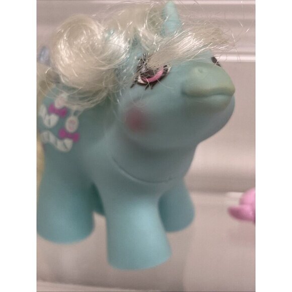 Vtge My Little Pony G1 Baby Wiggles Newborn Baby Ponies Aqua Unicorn COMPLETE - Picture 3 of 16